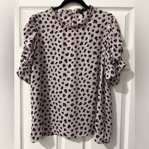 Gibson Blush and Black Patterned Blouse
